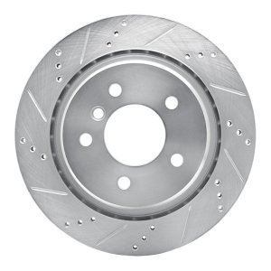 BMW Z3 Brake Rotor (1) - Right Rear - R1 Concepts - Drilled & Slotted - Silver - `95-`02